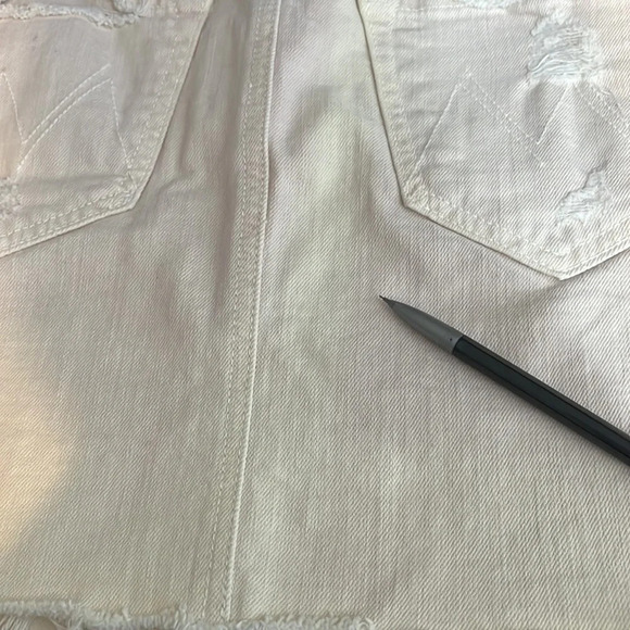 Mother Superior The Vagabond Mini Fray Denim Skirt in Soft Pink - Size 24 - Picture 12 of 12